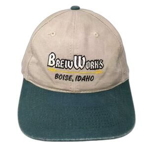 HeadShot BrewWorks Boise Idaho Baseball Cap Beige Green Hat OS Adjustable Logo